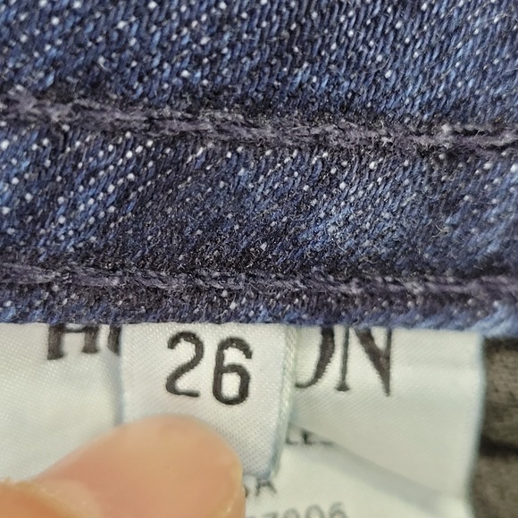 Hudson BootCut Jeans Womens 26 Blue Dark Wash Flap Pocket Made in USA - Picture 6 of 14
